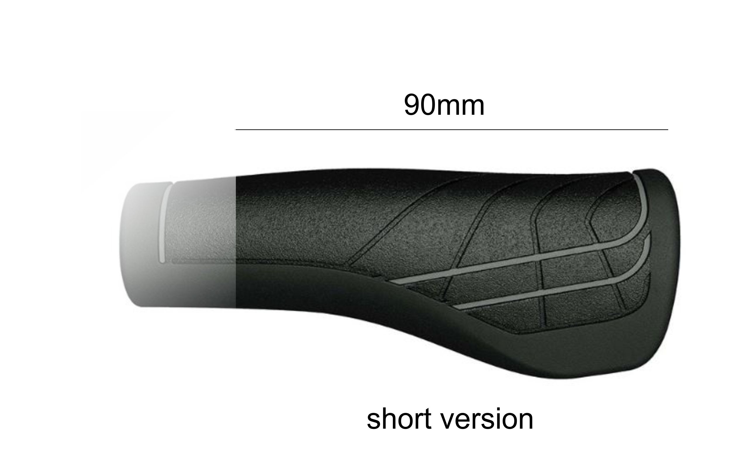 Griff/90mm/rechts/schwarz-grau